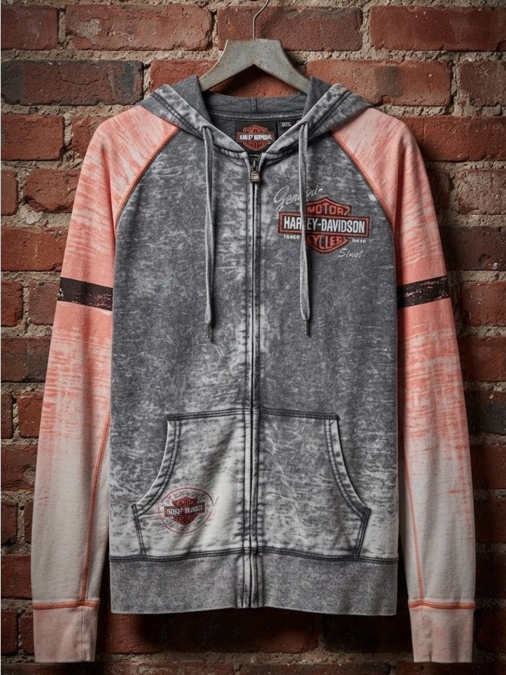 Harley-Davidson Vintage Mineral Wash Bling Full-Zip Hoodie
